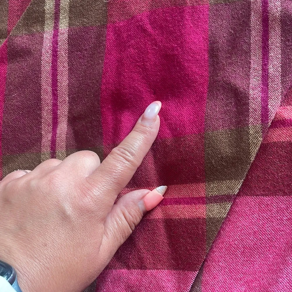 Jebb Levy Wool Pleated Skirt Pink Plaid Size 10 - Image 4