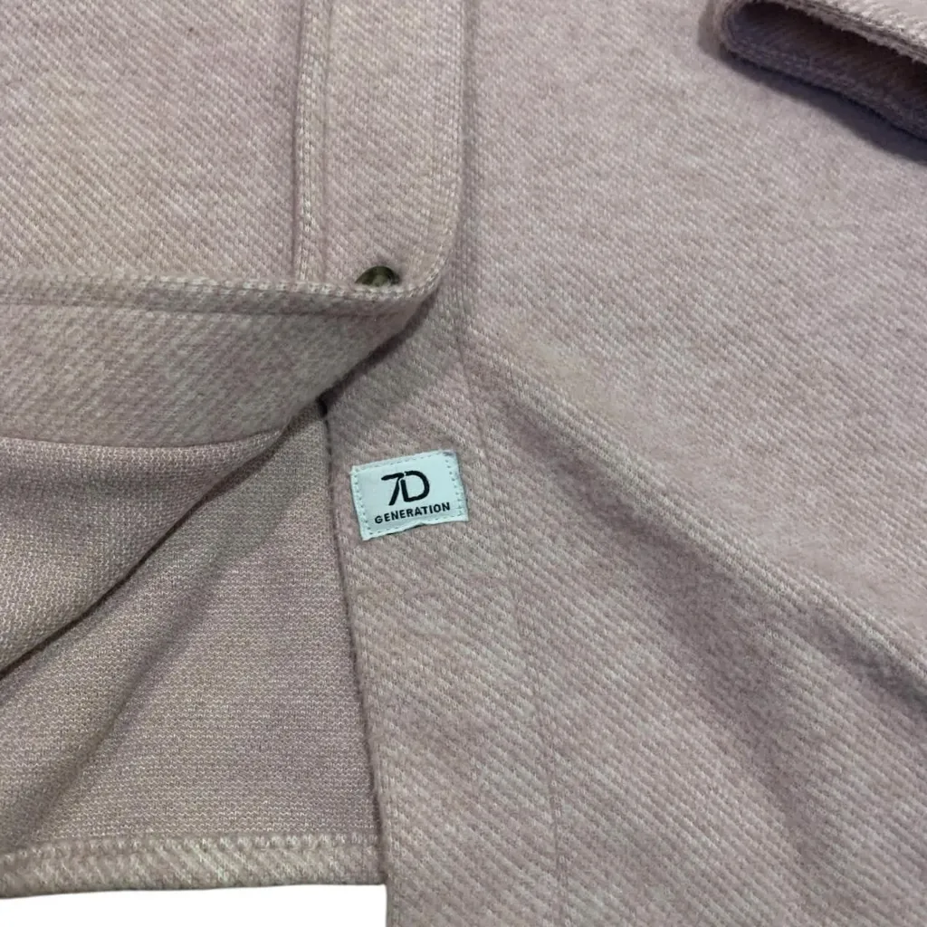 7 DIAMONDS Womens Generation Shacket Long Sleeve Heathered Mauve/Oat XL Luxe Purple - Image 3