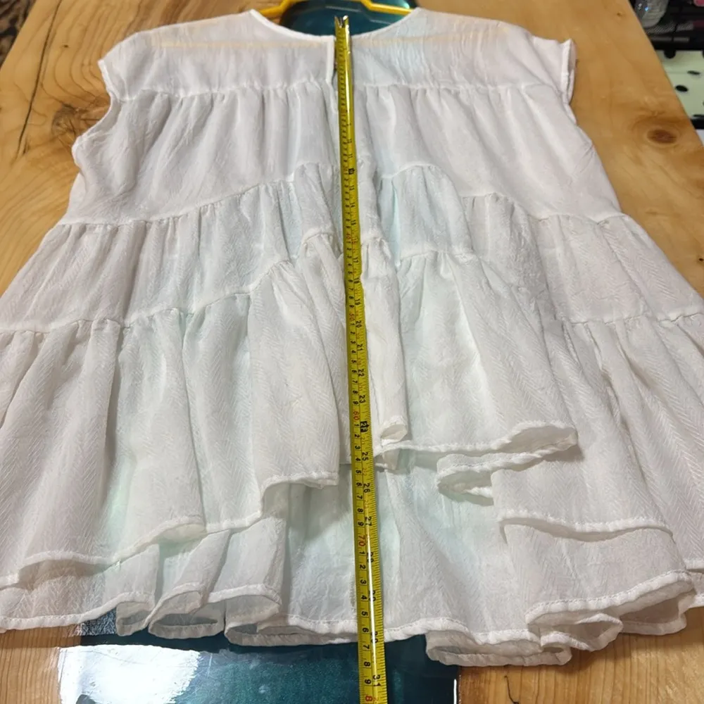 Mustard‎ Seed White Sleeveless Tiered Blouse - Image 5