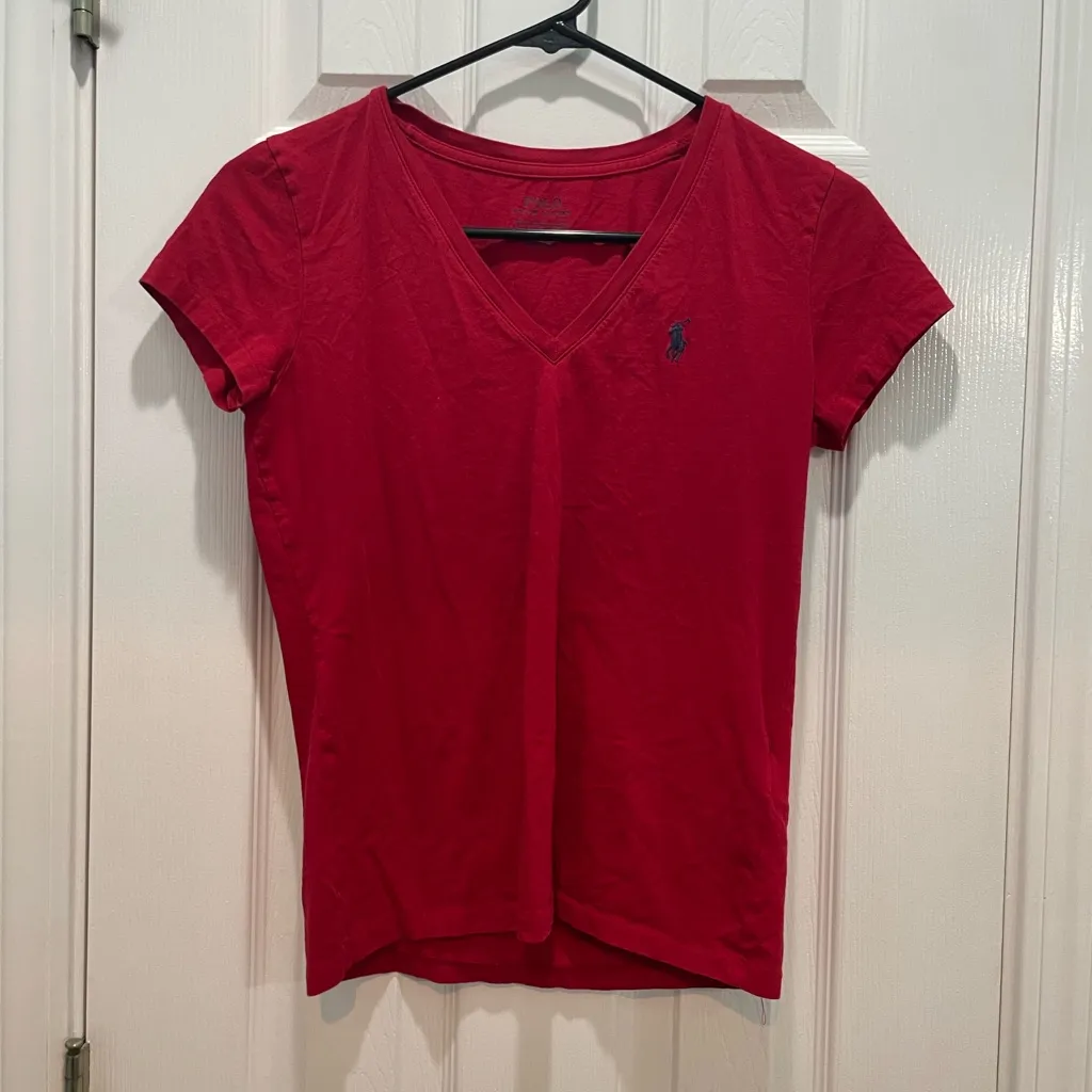 Hardly Worn Polo Ralph XS Lauren V-neck Short Sleeve T-Shirt - Image 2