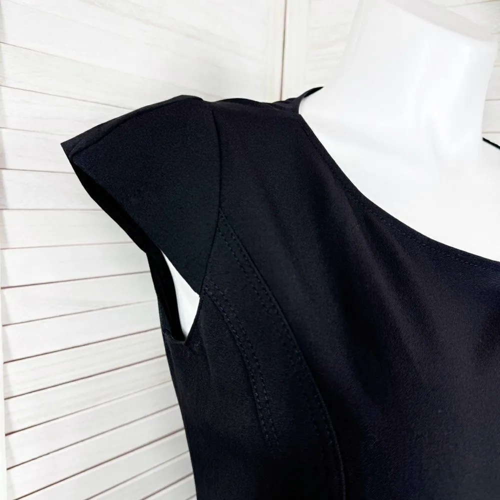 Tahari ASL Cap Sleeve Sheath Dress Black 12 Knee Length Office Professional‎ - Image 5