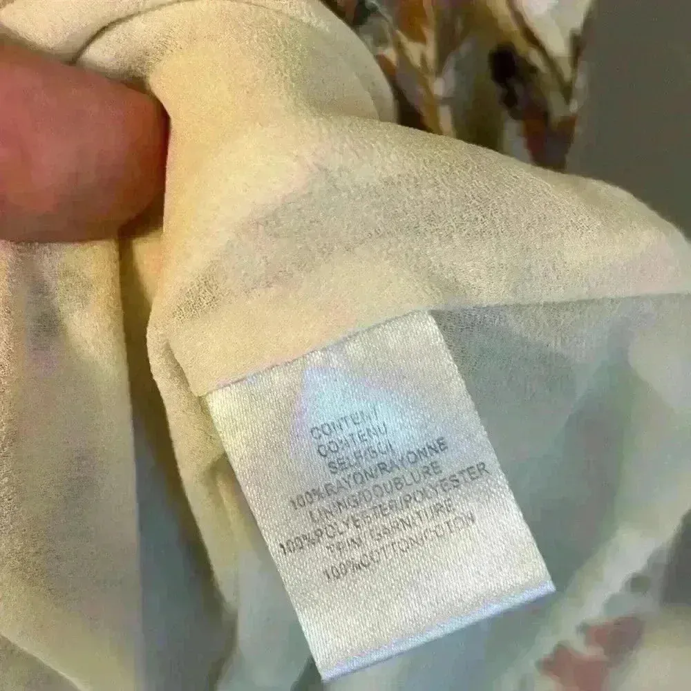 WAYF Revolve Pembrook Swing Dress Beige Floral Crochet Size Medium - Image 8