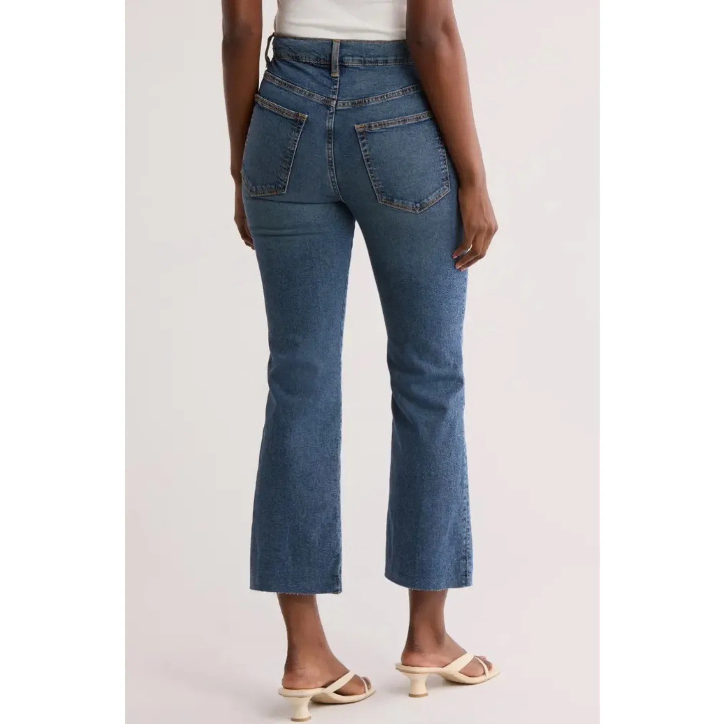 NWT Etica Anya High Waist Crop Modern Flare Leg Jeans In Northport Size 30 Blue - Image 2
