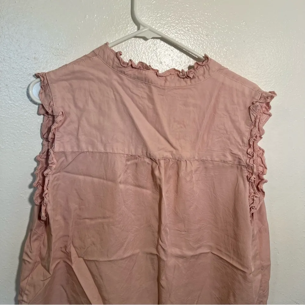 Velvet Heart Sleeveless Button Down Blouse Light Pink L - Image 7