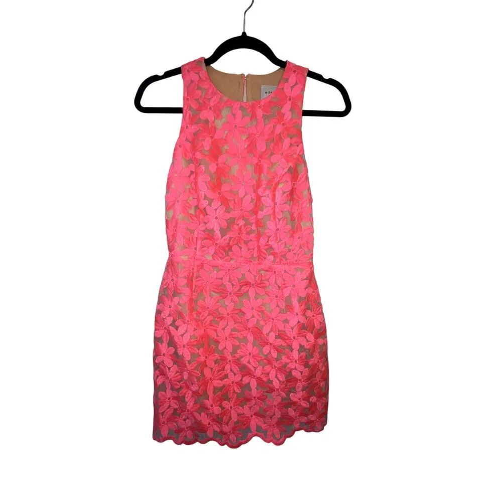 NWOT Adelyn Rae Pink Mila Embroidered Lace Dress Size Small - Image 3