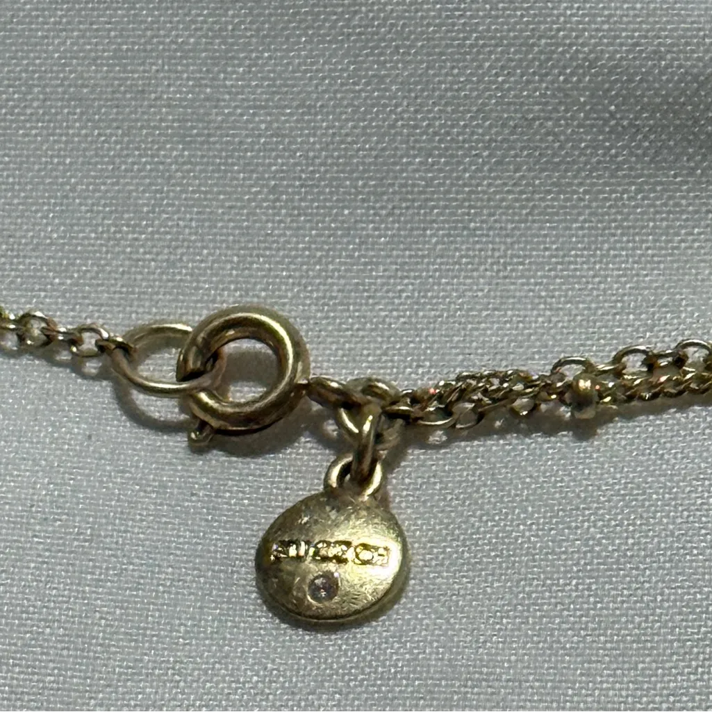 Gold Double Layer Necklace with Floral Pendant - Image 5