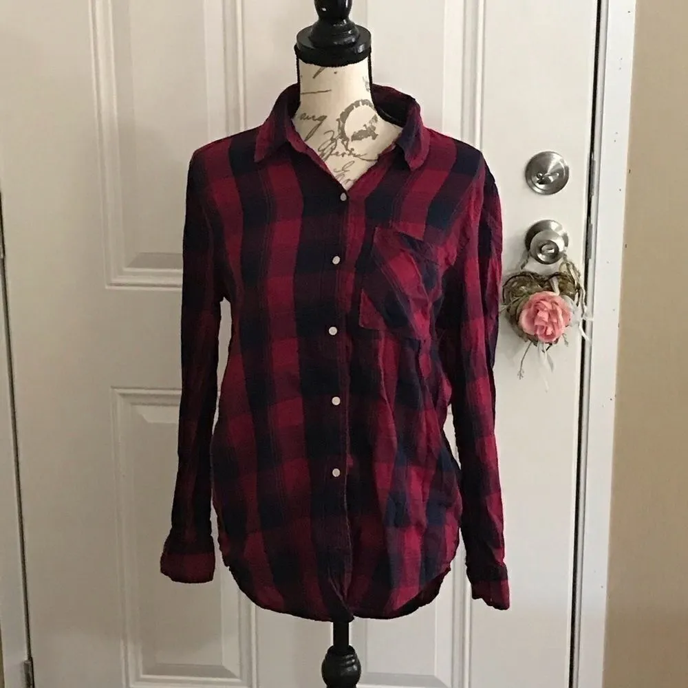 Aeropostale flannel shirt size S/P red/blue - Image 2