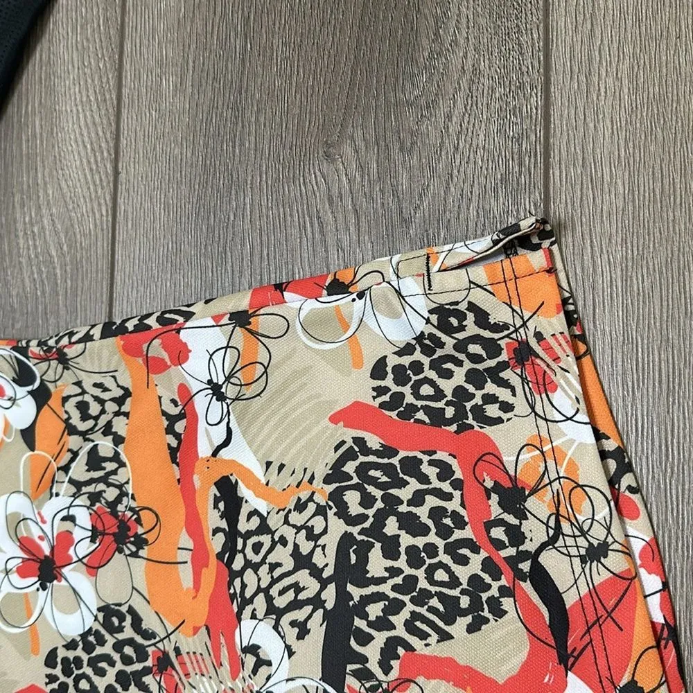 Bermuda Sands 1/4 Zip Golf Pullover Long Sleeve Orange Black Print Size‎ Large - Image 5