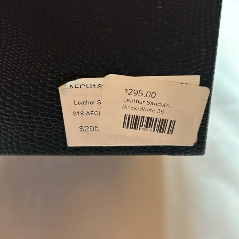 The Kooples Leather Sandals with Studs Slip-on Style White Black Women's 36 NIB - Image 7