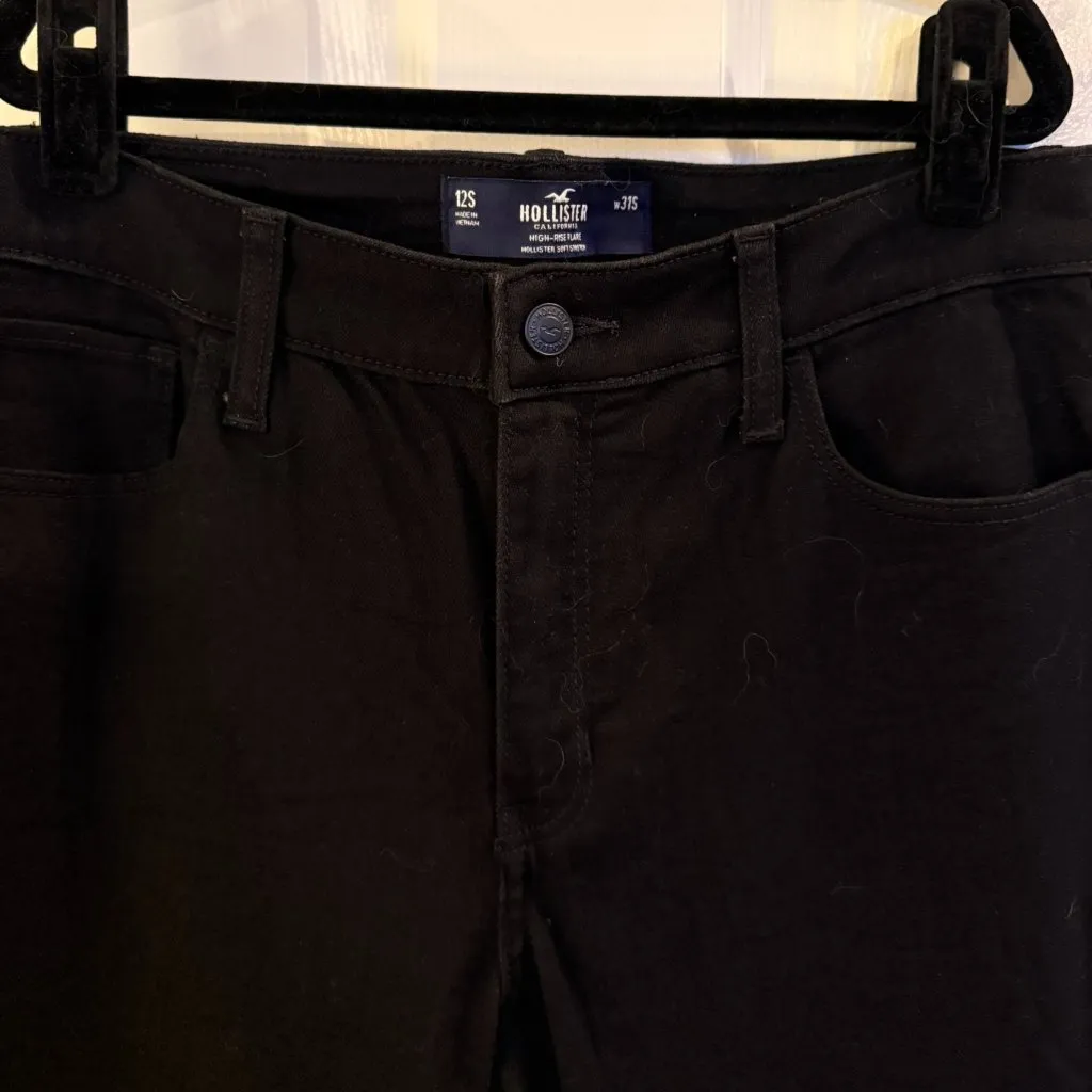Hollister Black Flare Jeans Denim High Rise 12S / 12 Short / 31S - Image 3
