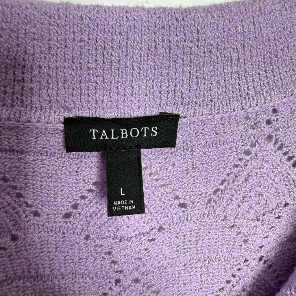 NWOT Talbots‎ Johnny Collar Pullover In Lilac Purple Size Large - Image 6