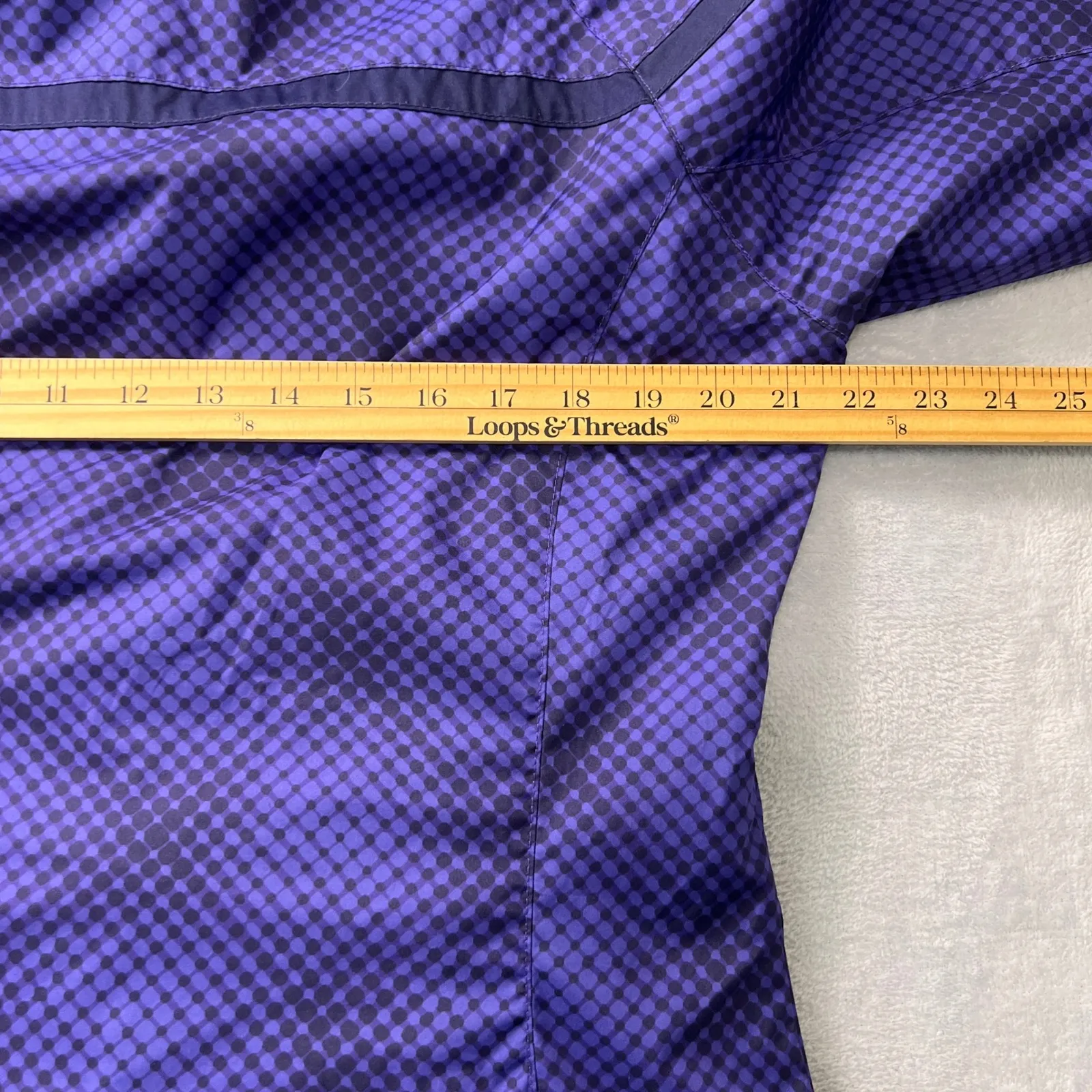 Columbia Interchange Rain Jacket Women's Large Purple Checkered Hooded Outdoor - Image 8