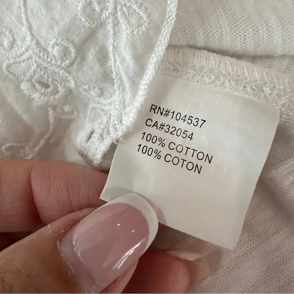 Anthropologie TINY White Eyelet Lace Embroidered Long Sleeve Cardigan Size S - Image 12