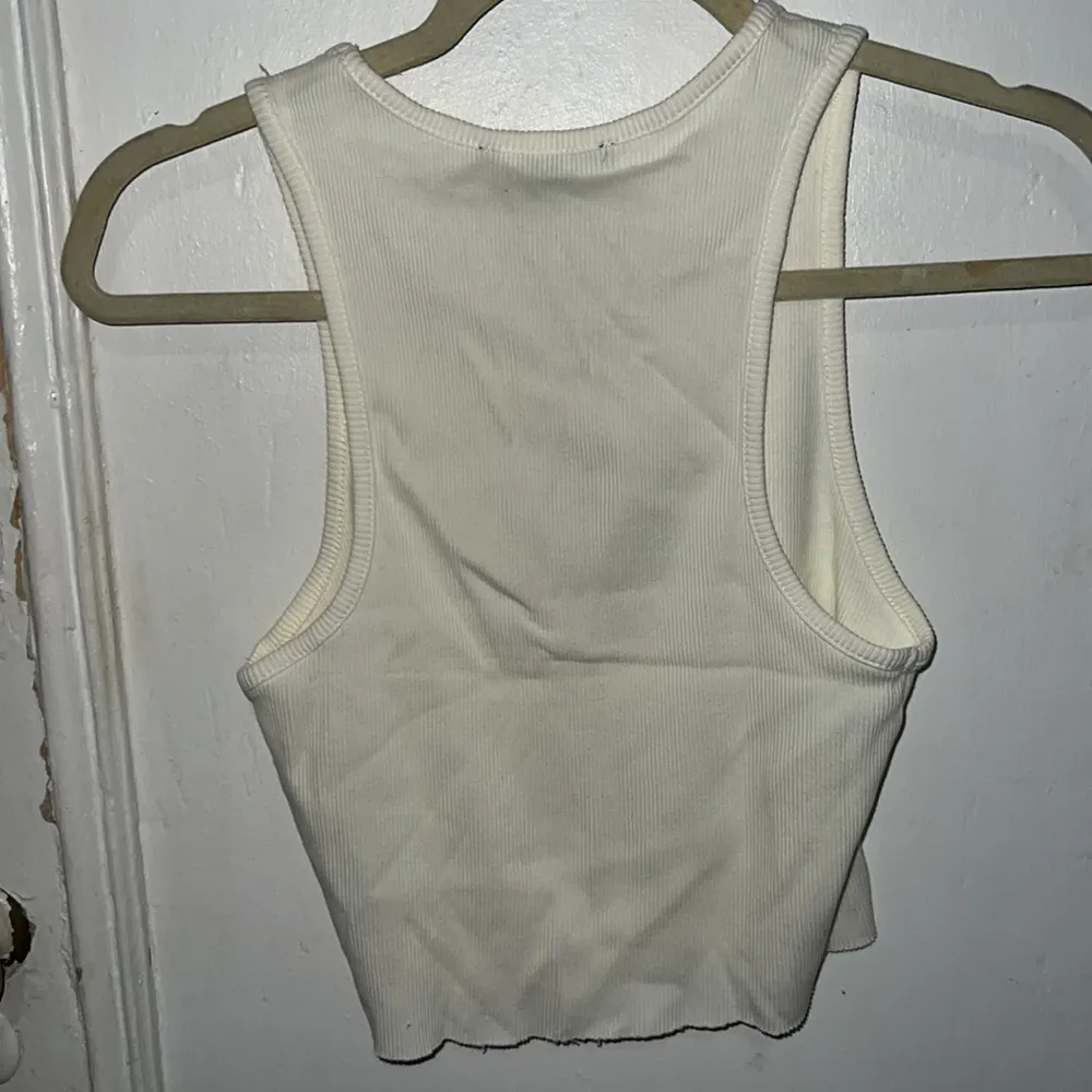 Los Angeles guitar ribbed white tank top - Image 2