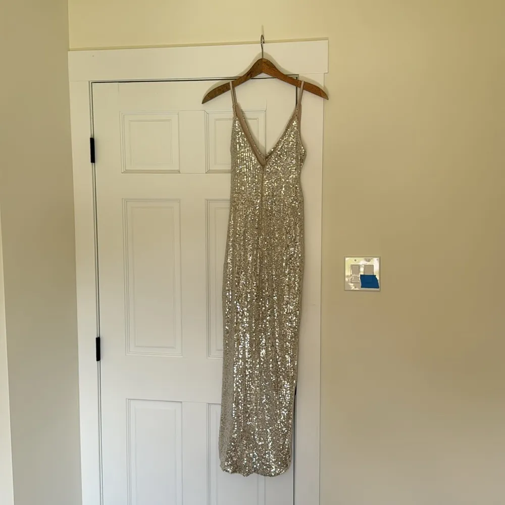 TFNC sequin embellished cowl midaxi high low wrap dress - Image 4