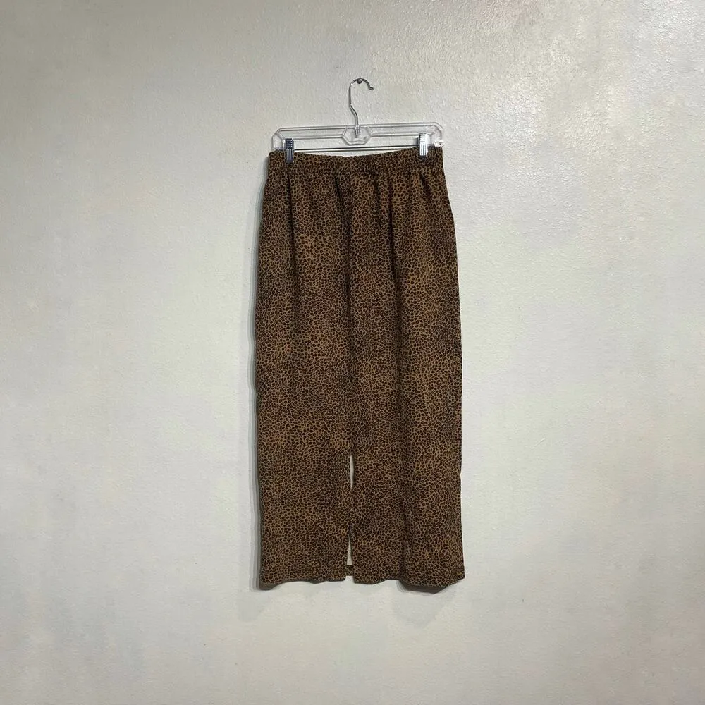 Bay Street Clothing Co. Tan Leopard Print Vintage Maxi Skirt Sz M Brown Size M - Image 8
