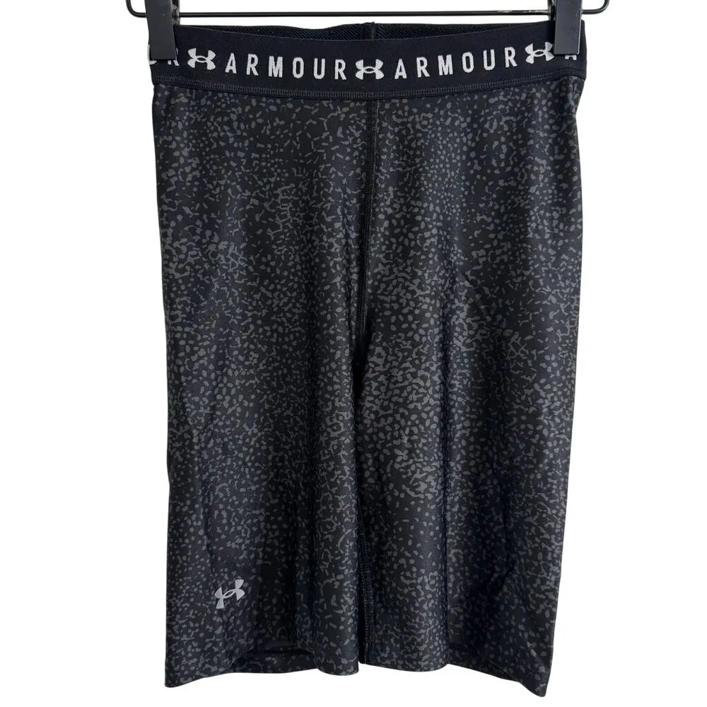 Under Armour Women's HeatGear Black Printed Bike Shorts Size XS New 8 Inch - Image 2