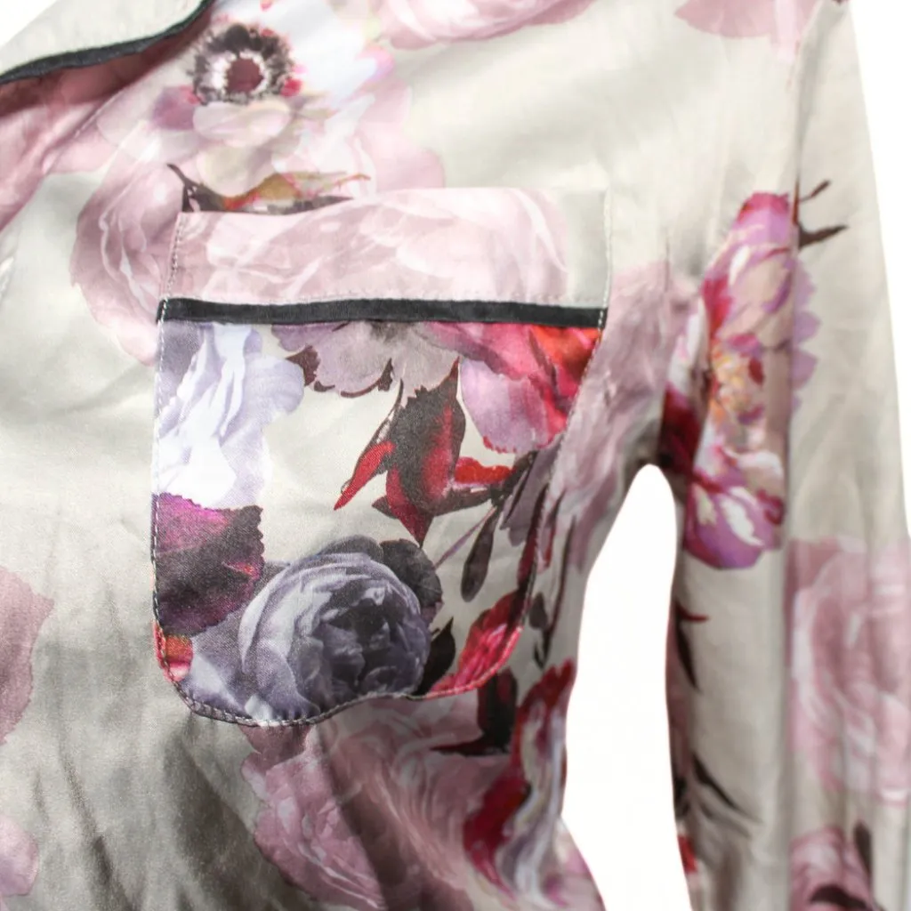 Vintage Y2K Gilligan & O’Malley Floral Silky Pajama Set Womens Med Purple - Image 5