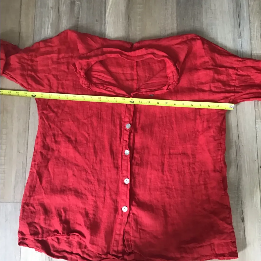 MEO MELI 100% Linen Red Rolled - Image 5