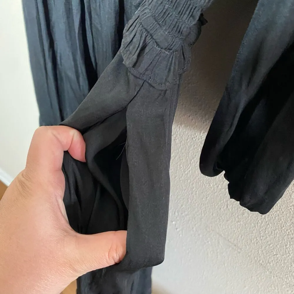 Grade & Gather Black Satin One Shoulder Midi Dress NWT Size Small - Image 7