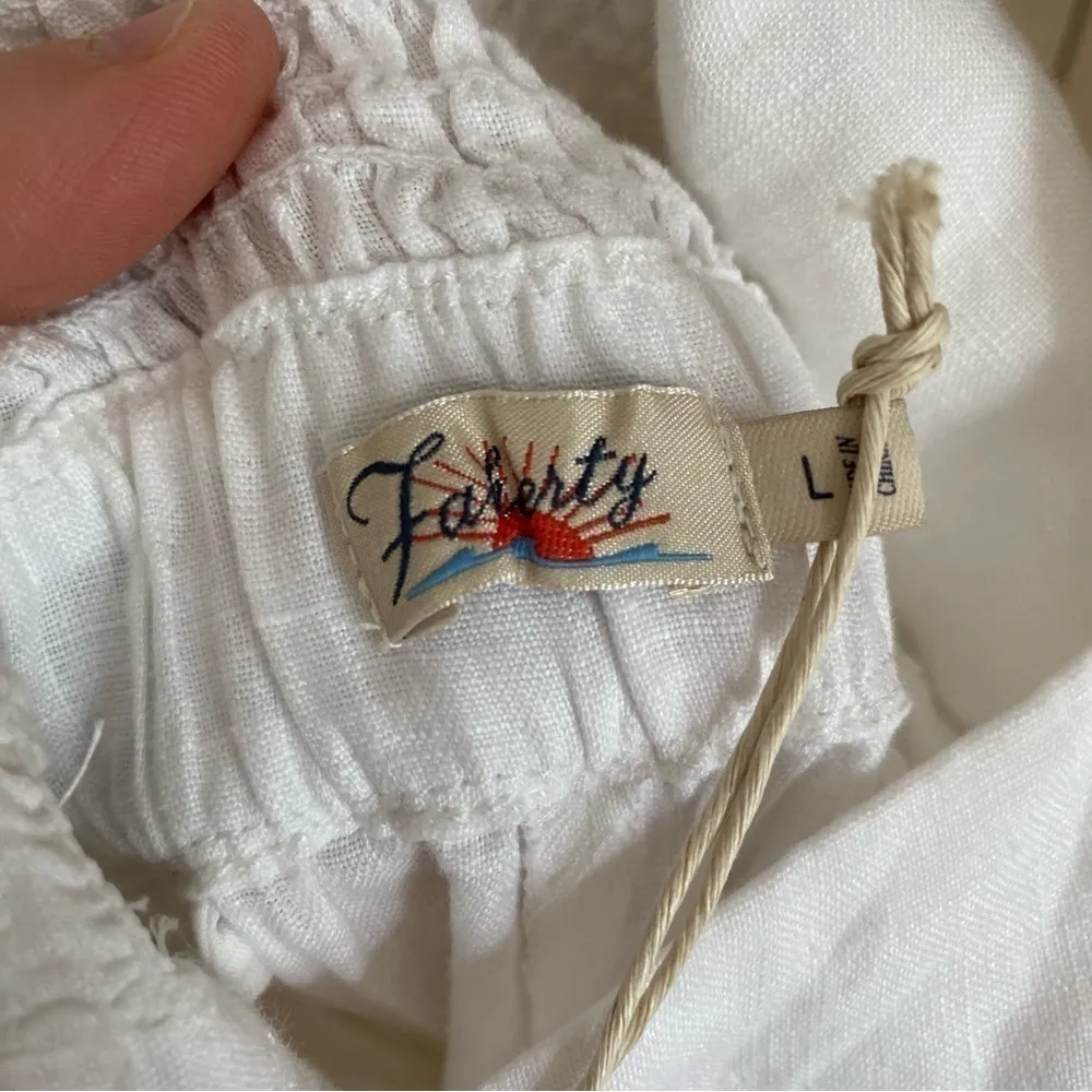 NWT Faherty 100% Linen Ozzy Jumpsuit in Oyster, Size Large - Image 9