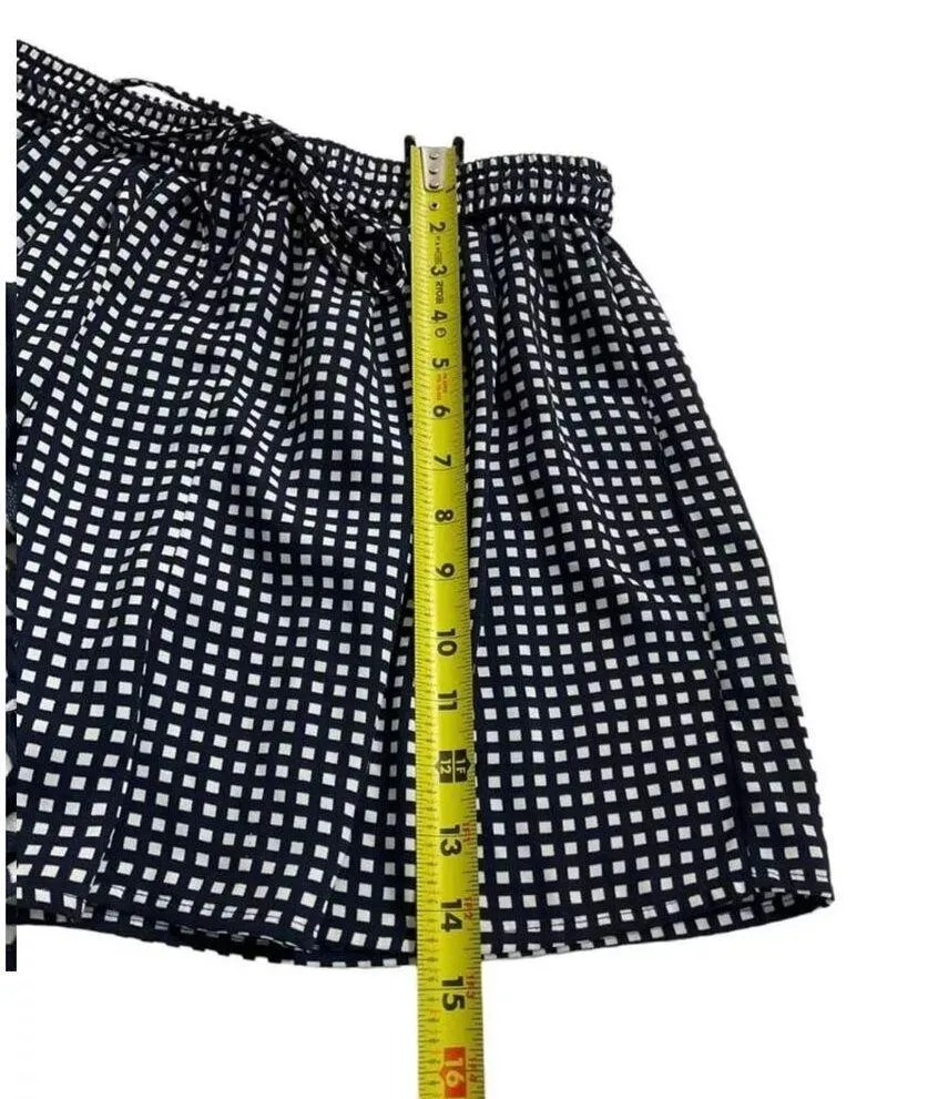 J. Crew Mercantile Blue & White Checked Drawstring Shorts Women's Sz XS | 18 - Image 5