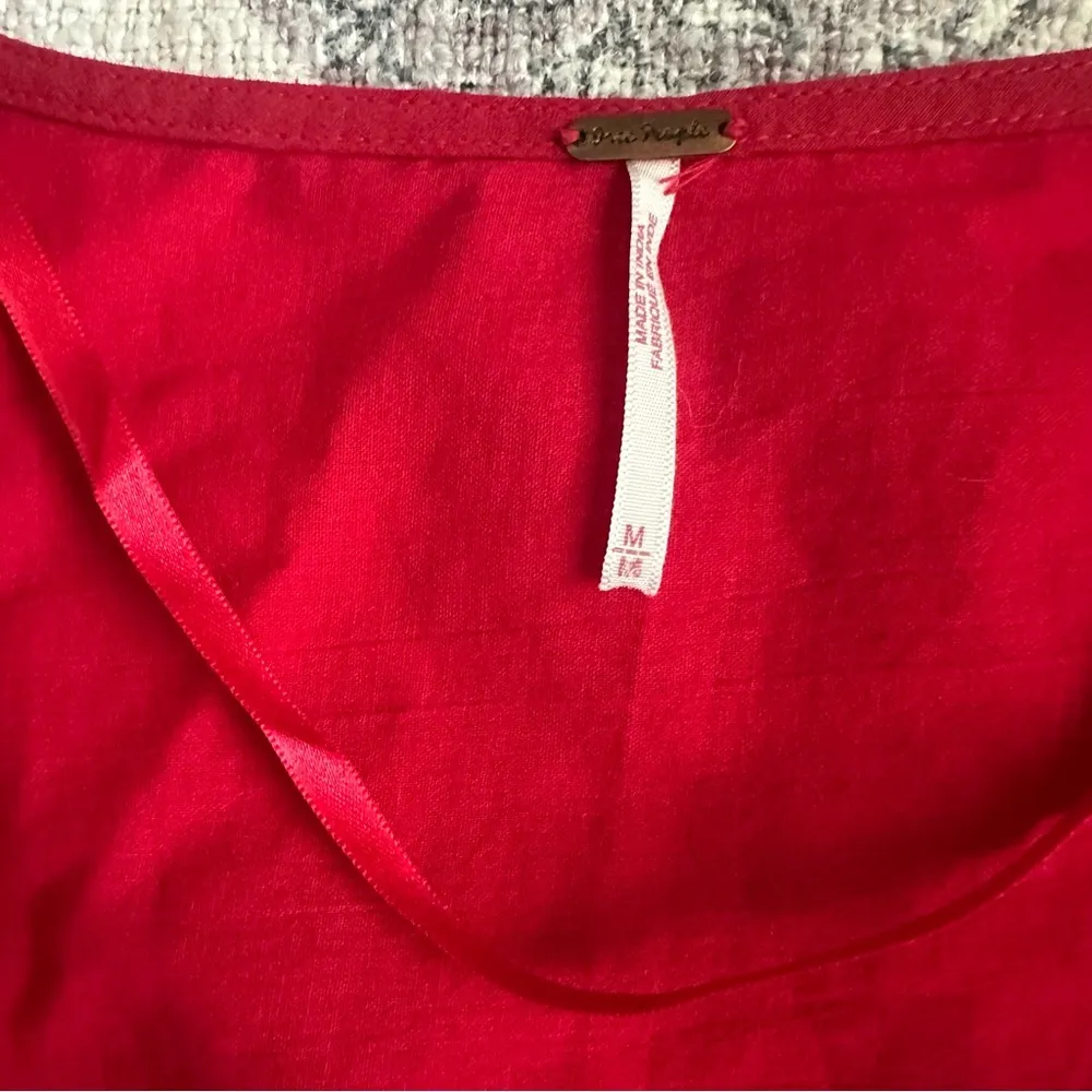 Free People Counting Stars Red Peasant Top - Image 5