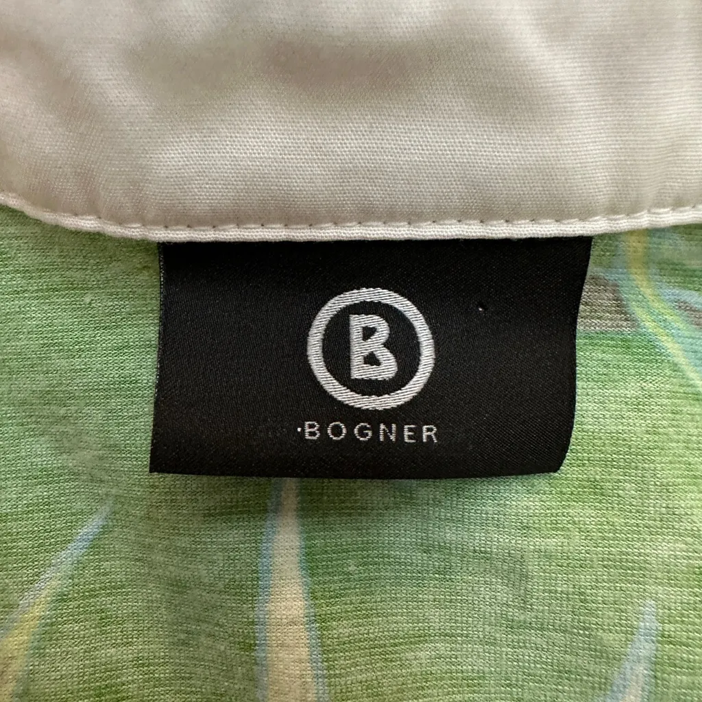 Bogner Hawaiian floral print 3/4 sleeve rugby polo shirt Green Size 6 - Image 3