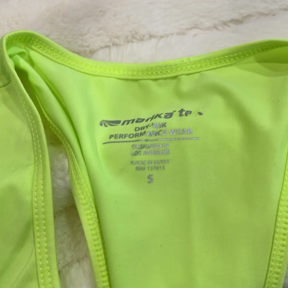 Women’s marika neon yellow workout tank top - Image 2