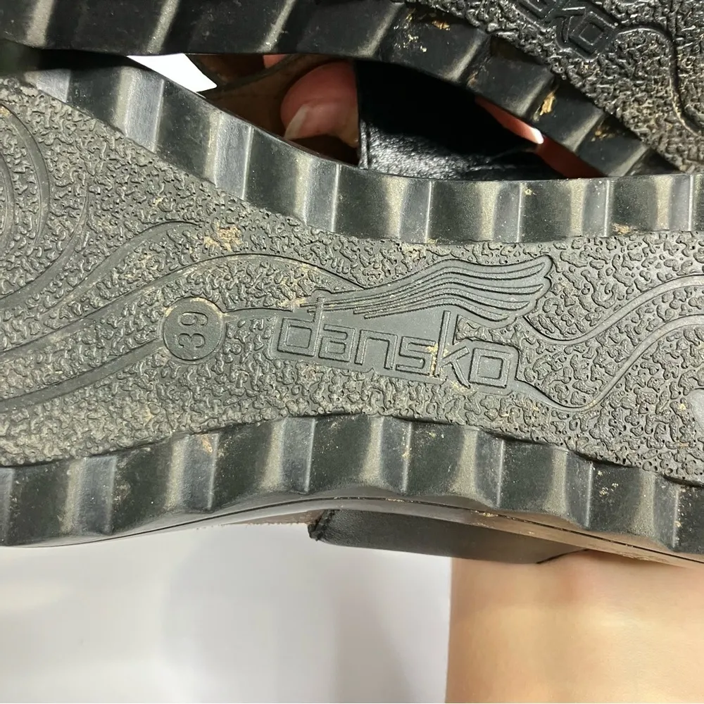 Dansko Priya black leather flip flop‎ sandals size 39 - Image 6