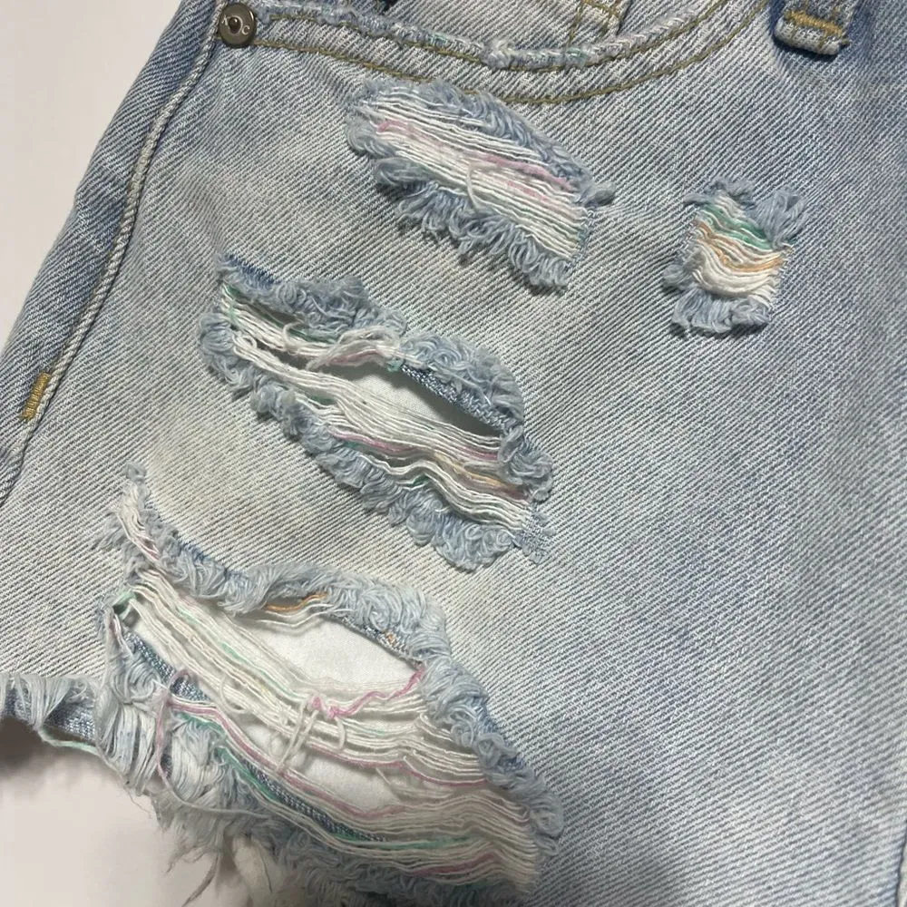 Kancan Estilo XS Distressed Pastel Thread Denim Cut - Image 15