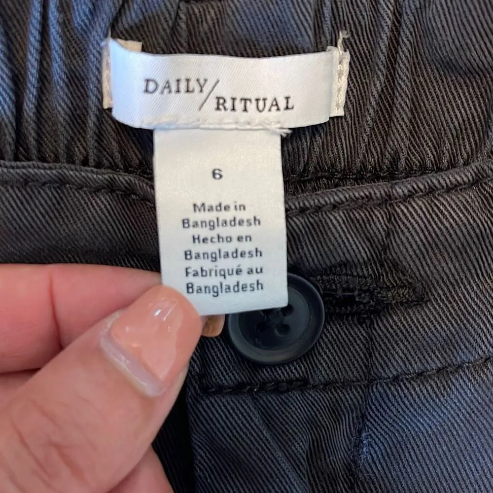 Daily Ritual Womens Jogger Pants Ankle Lyocell Adjustable Waist‎ Black Size 6 - Image 6