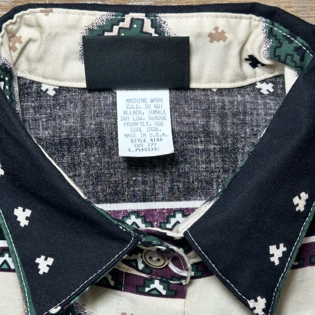 Rough Rider by Circle T Vintage Western Button Up Long Sleeve Shirt Womens Large - Image 4