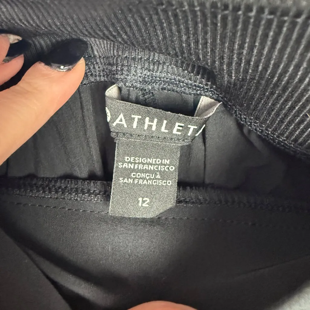 Athleta Brooklyn Mid Rise Ankle Pant Pull On Athleisure Black Size 12 EUC $99 - Image 9