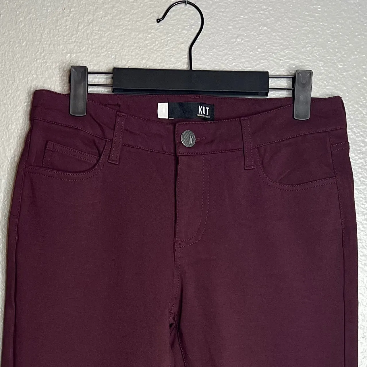 Kut From The‎ Kloth Donna Ankle Skinny Jeans Size 6 Burgundy Casual Denim NWT - Image 7