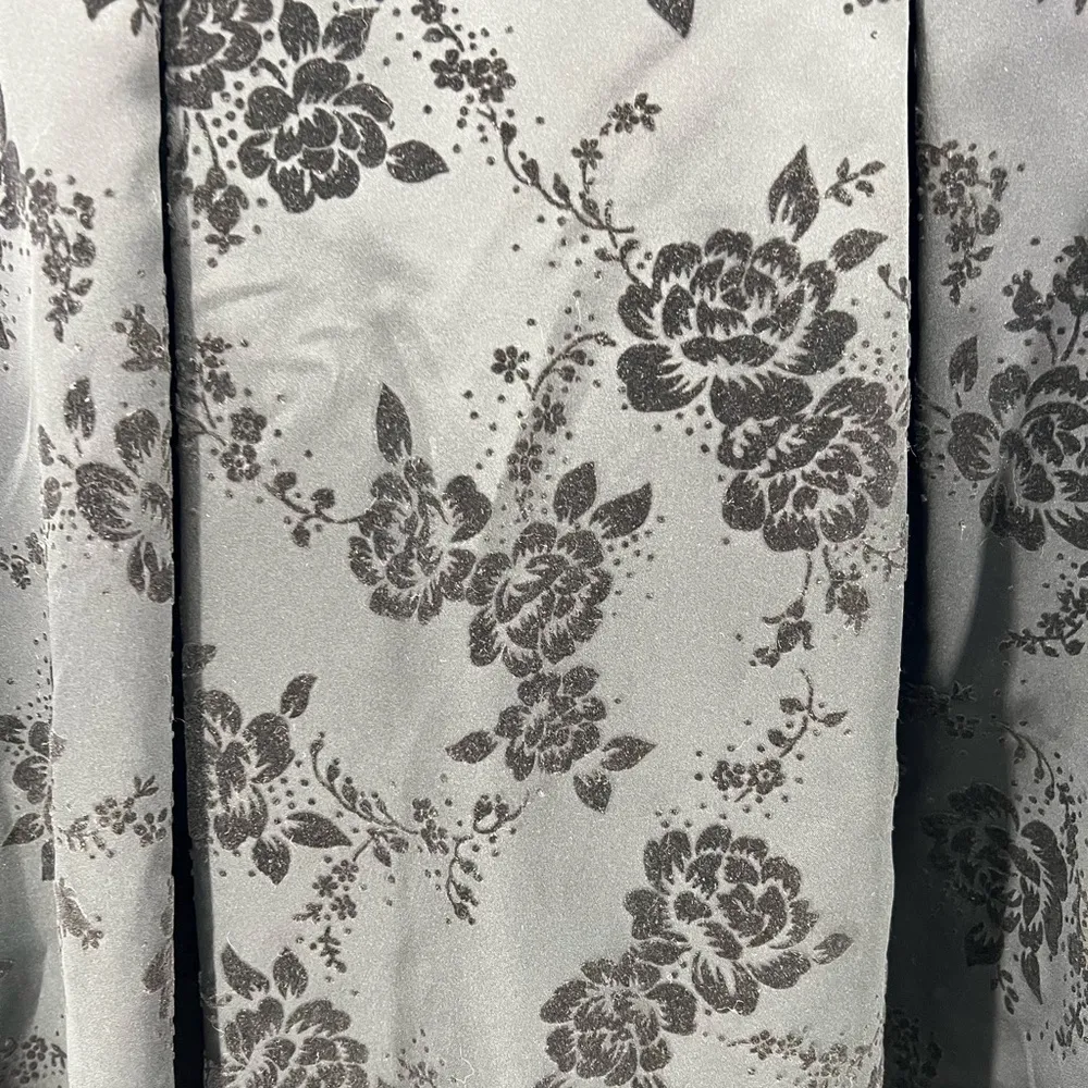 Southeastern vintage black velvet empire waist 6 maxi dress floral cocktail prom - Image 6