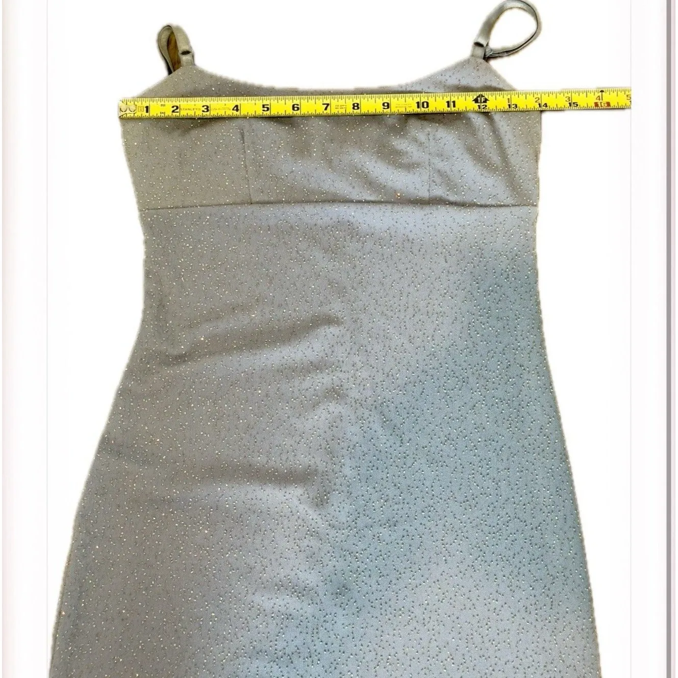 Y2K City Triangles Embellished Maxi Dress in Light Blue Size M USA Sparkly - Image 9