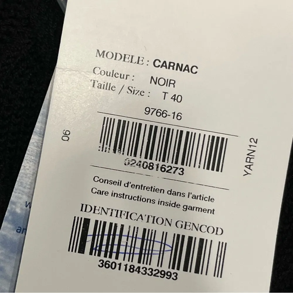 NEW Saint James Black Boatneck Button Shoulder Cable Knit Carnac Sweater Size undefined - Image 9