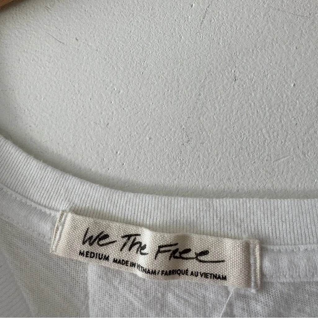 We The Free White Flowy Oversized Comfy Soft Short Sleeve Tee - Image 4