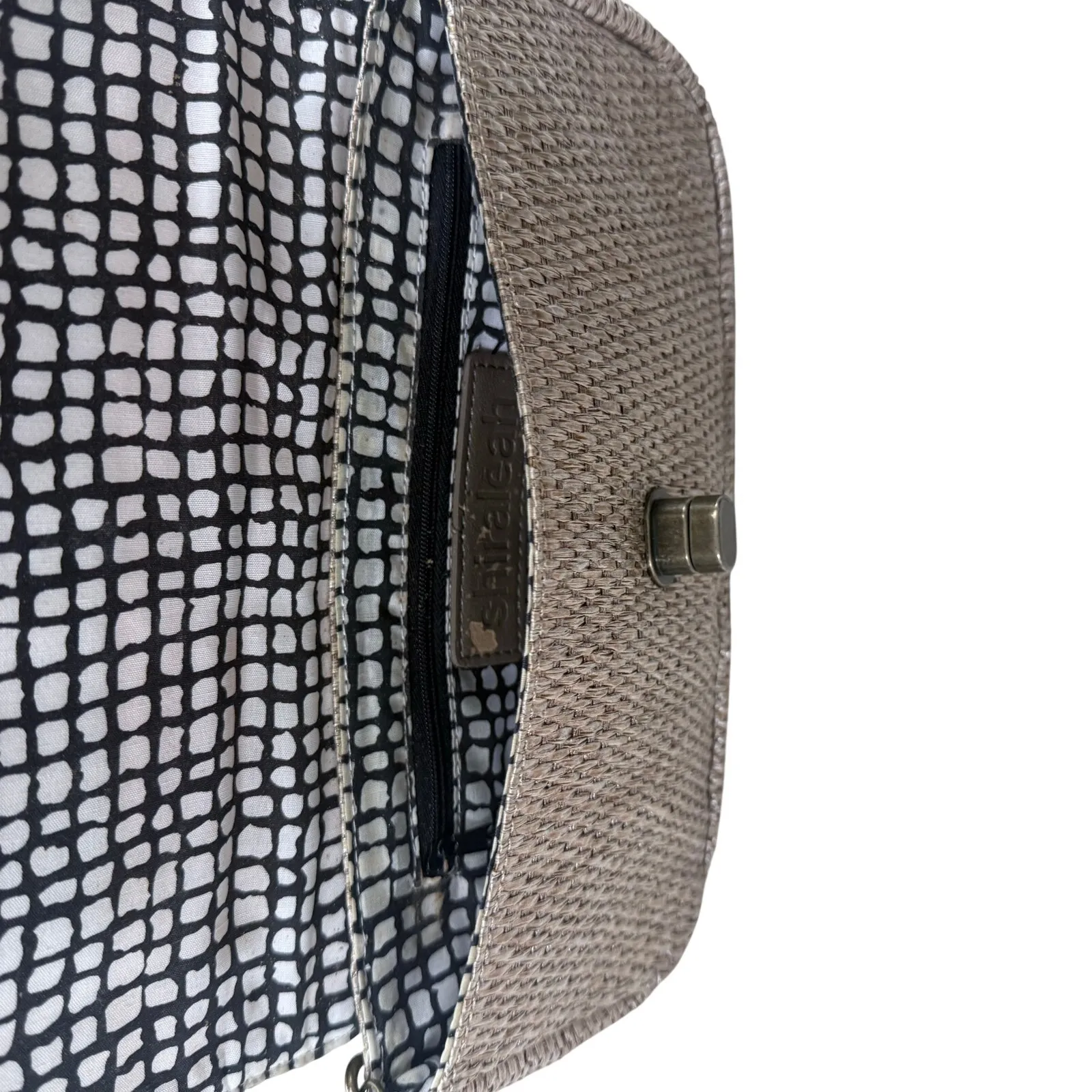 Shiraleah Natural Woven Toggle Clutch Envelope Purse Handbag Tan / Beige - Image 7