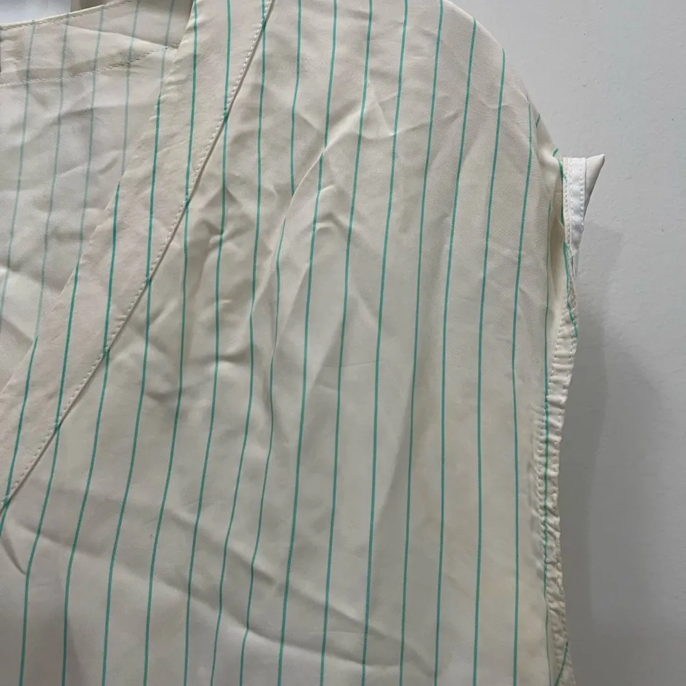 Jason Wu White Pinstripe V-Neck Ruched Jumpsuit Size 6 US $550 - Image 7