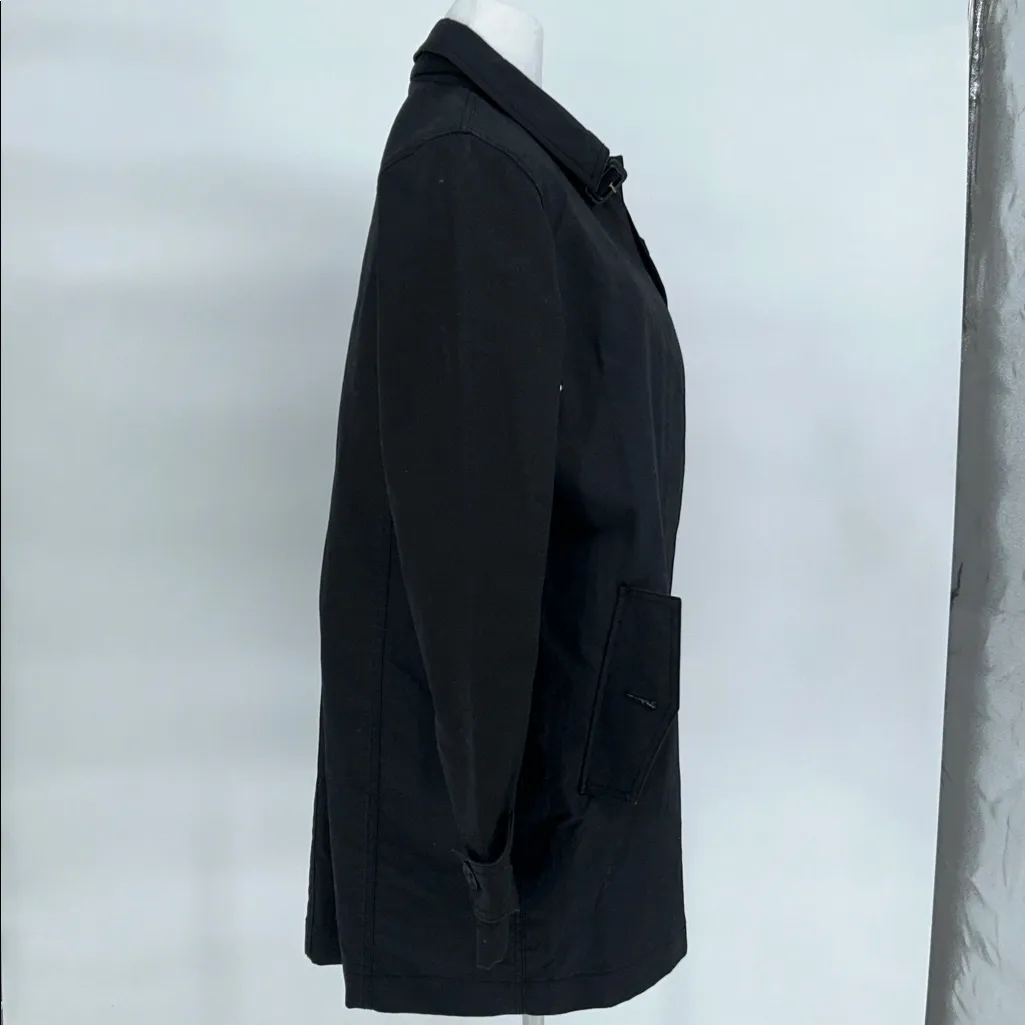 GAP Black Trench Coat Women’s Size M Classic Button Front Jacket - Image 6