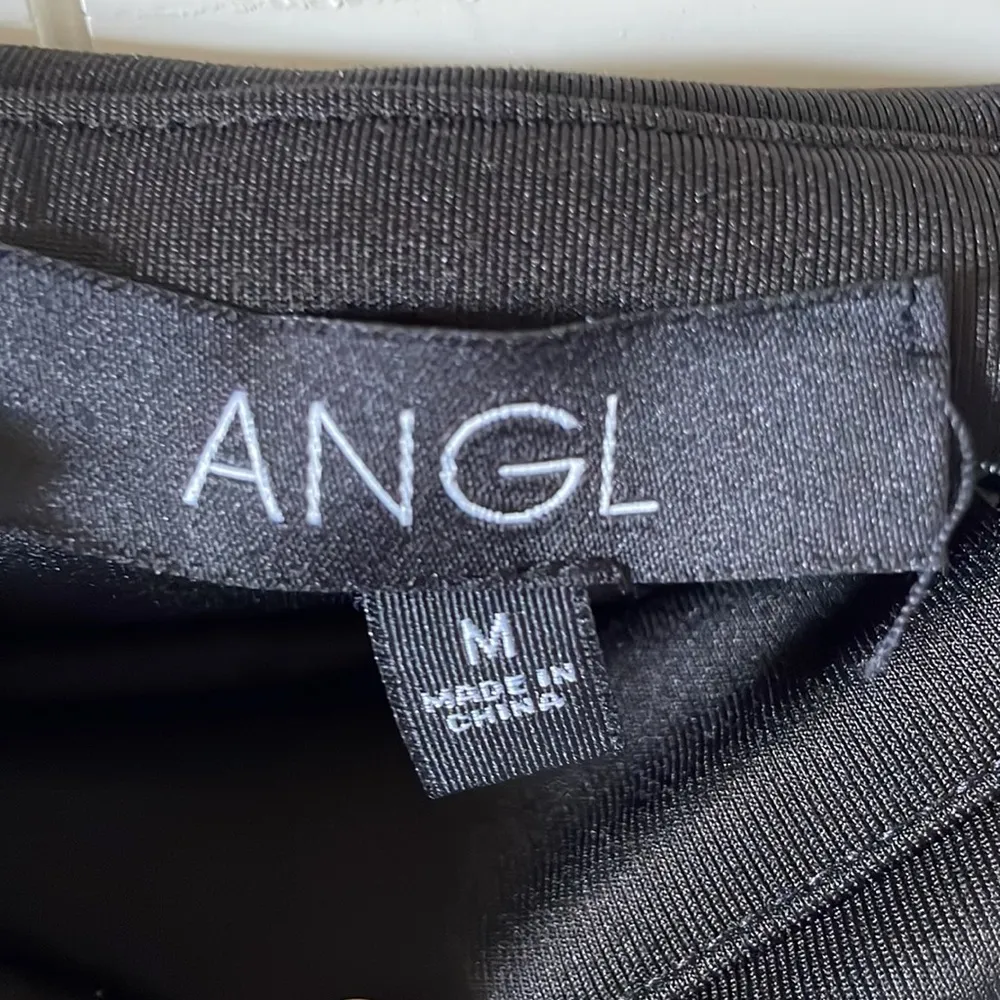 ANGL Women’s Black Pencil Skirt with 2 Side Pockets & Side Zipper - Size Medium - Image 3