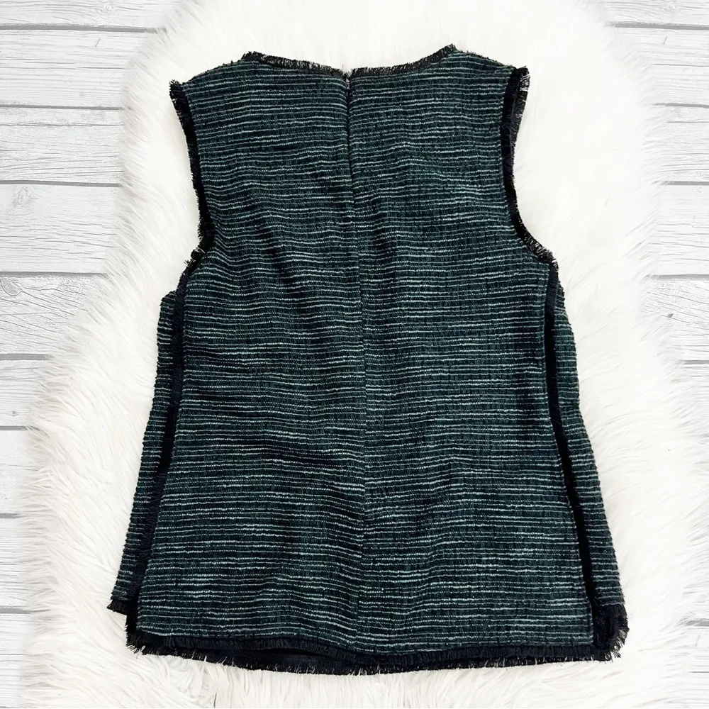 Banana Republic Gray Tweed Sleeveless Top Blouse - Image 3
