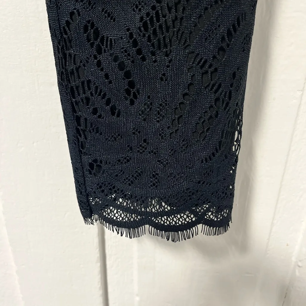 LILLY PULITZER Pant Womens Kelly Lace Slim scalloped Ankle black Size 6 - Image 6