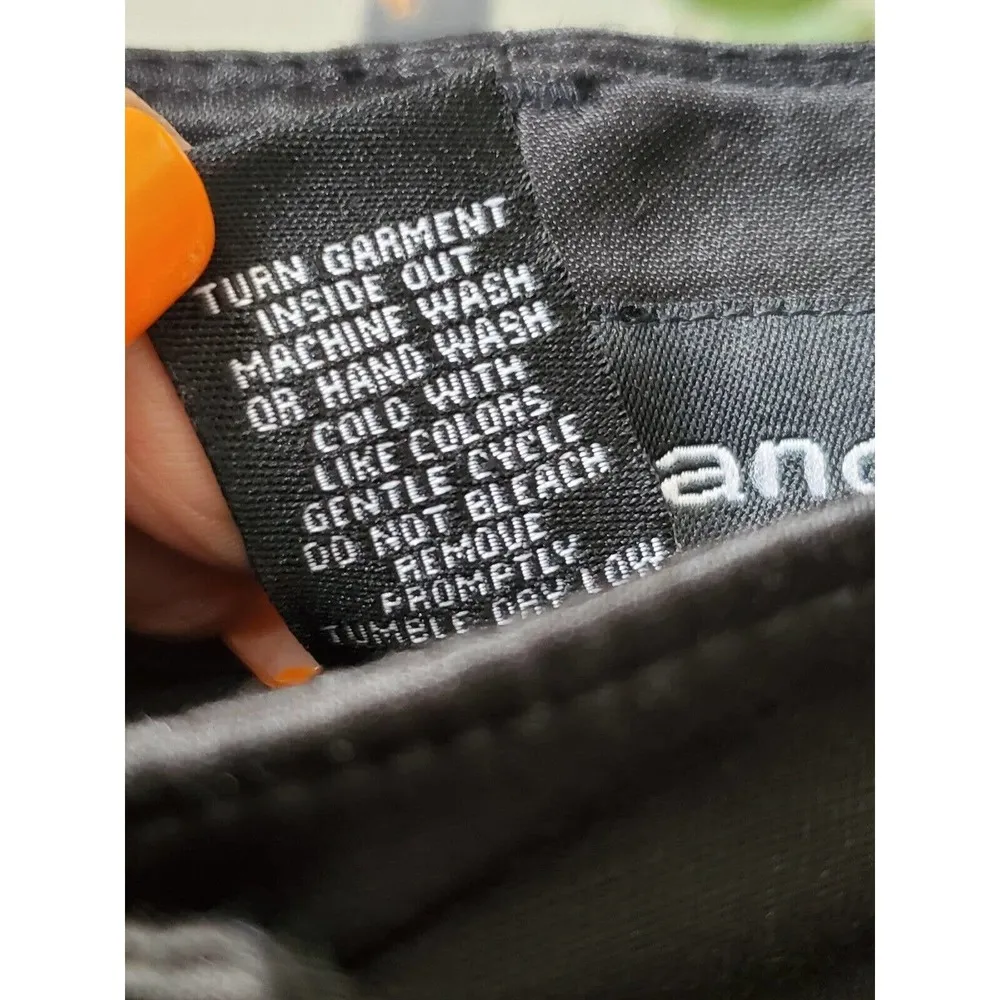 Sharagano Women's Solid Black Cotton Button Mid Rise Straight Fit Pant Size 12 - Image 8