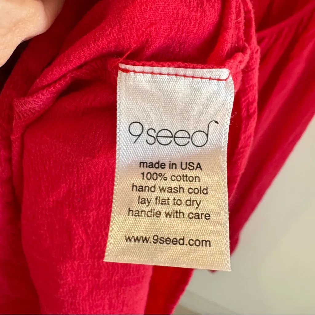 9 Seed St. Tropez Dress in Cherry Red Cotton Gauze One Size Pink Size undefined - Image 5