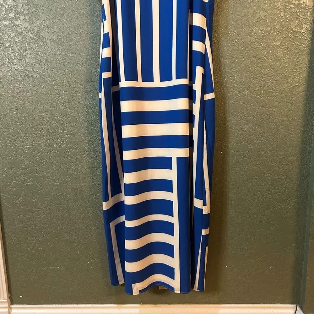 Donna Morgan Women’s Size 16 Blue/White Floor Length Dress - Image 3