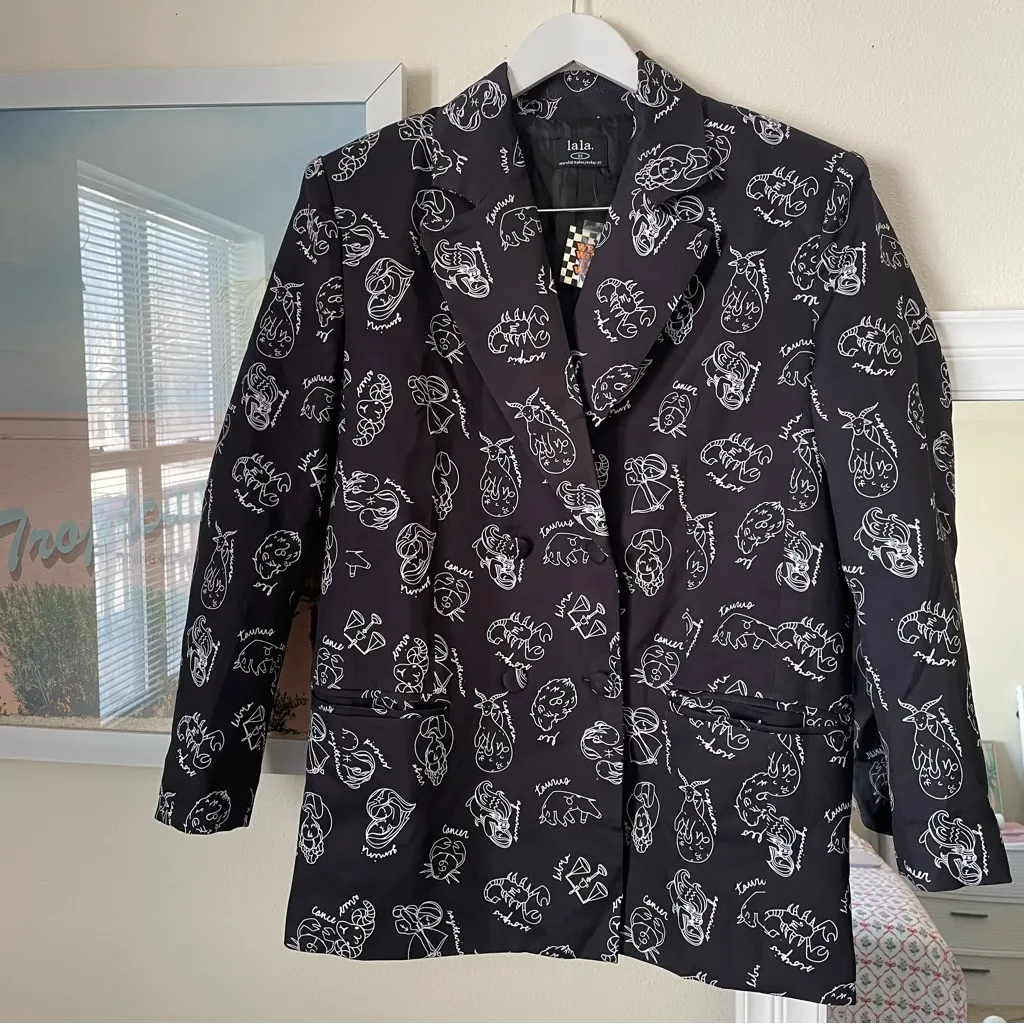 Dressed in Lala Make Me Wanna Zodiac Celestial Blazer Jacket Black Size XS - Image 4