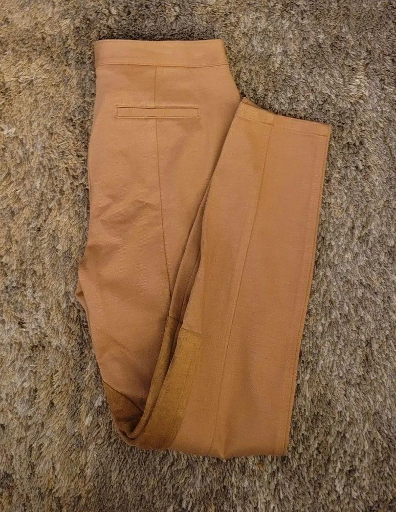Talbots Tan Harvest Wheat Dalton Faux Suede Patch Skinny Ankle Pants 4 - Image 7
